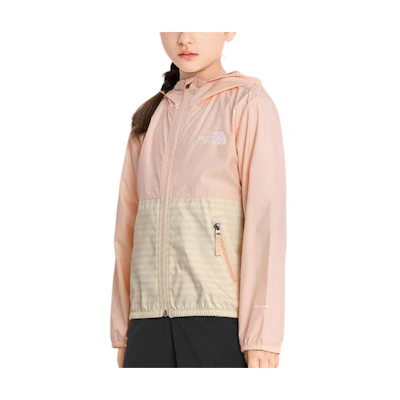 TNF Youth Lightweight Color-Block Pink Hooded Jacket NF0A535L-062