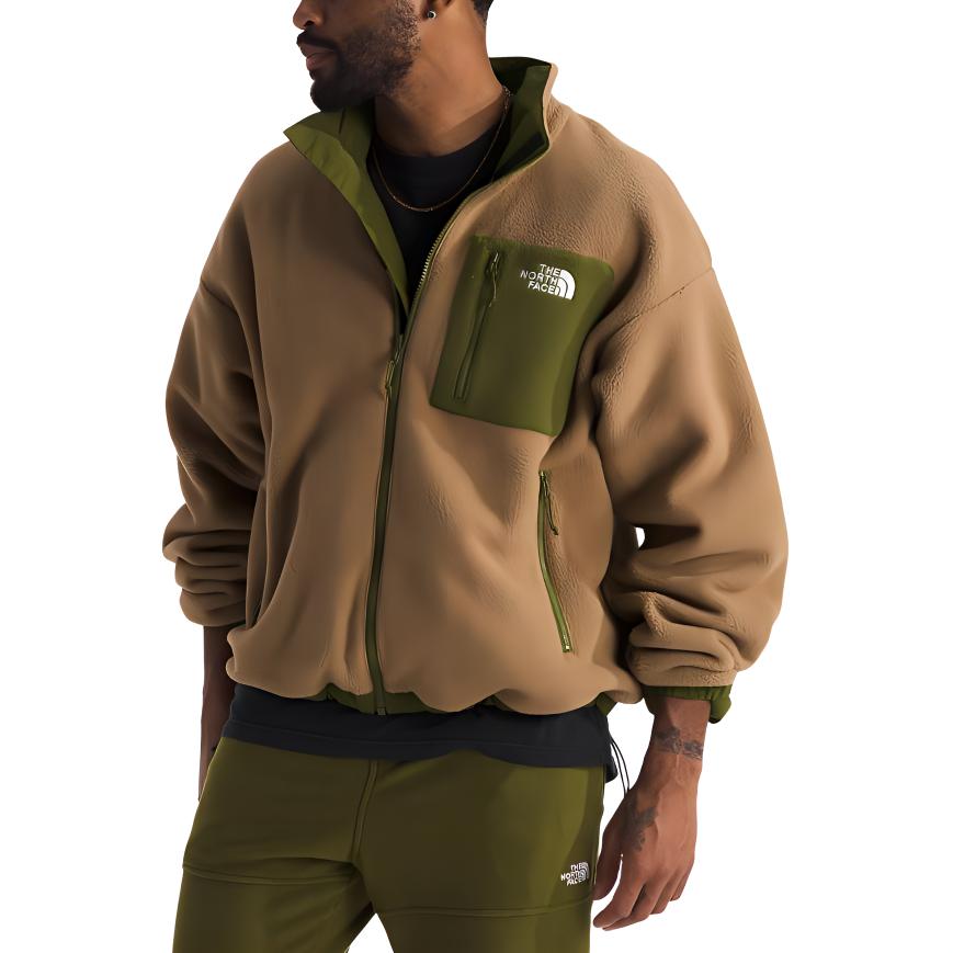 Shop The North Face Yumiori Jaket Kalis Angin & Air Boleh Balik Hijau Zaitun/Coklat. NF0A89GT-39M