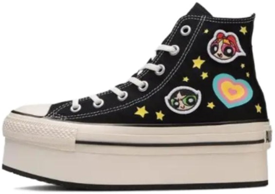 パワーパフガールズ×チャックテイラー 厚底ハイ ブラック 31312821 Buy パワーパフガールズ×チャックテイラー 厚底ハイ ブラック 31312821