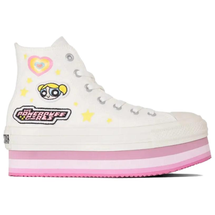 Order The Powerpuff Girls x Converse Chuck Taylor All Star Chunkyline High 'White Pink' 31312820