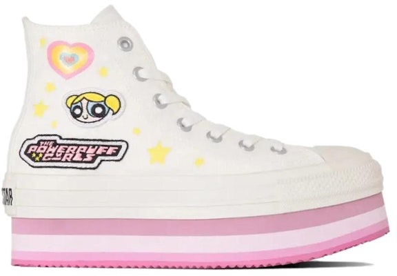 The Powerpuff Girls x Converse Chuck Taylor All Star Chunkyline High 'White Pink' 31312820 Order The Powerpuff Girls x Converse Chuck Taylor All Star Chunkyline High 'White Pink' 31312820