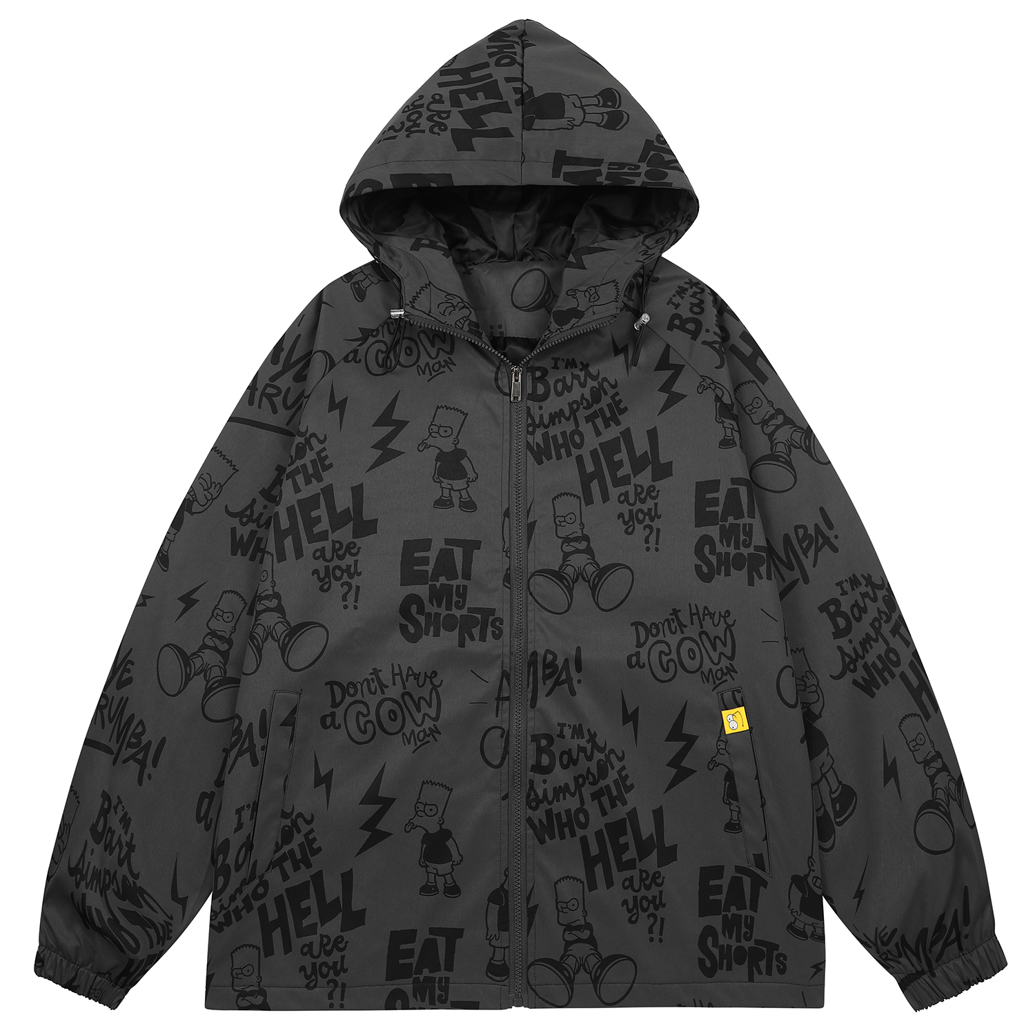 The Simpsons Cartoon Graffiti Logo Print Oversized Hoodie Jacket Unisex SPCJK233F39U