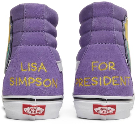 The Simpsons x Vans Sk8-Hi 'Lisa 4 Prez' VN0A4BV617G Details for The Simpsons x Vans Sk8-Hi 'Lisa 4 Prez' VN0A4BV617G
