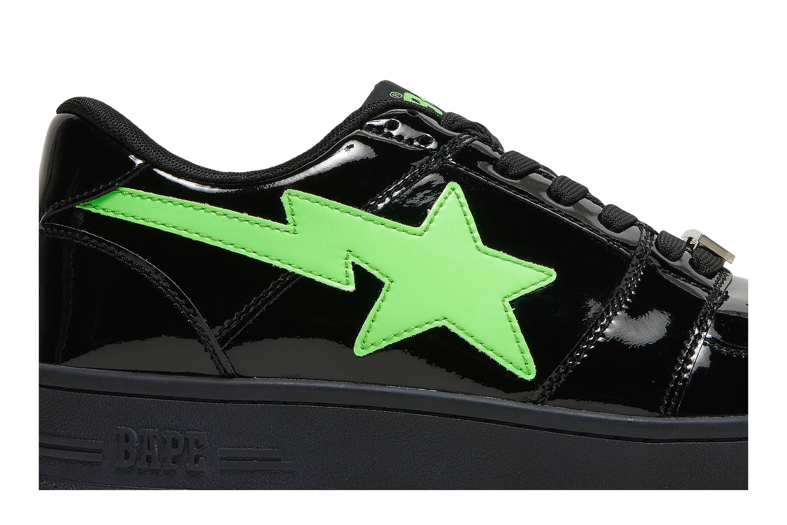 Order The Weeknd x BAPE XO Bapesta Low M2 '黑色霓虹綠' 1FWG231912-BLK