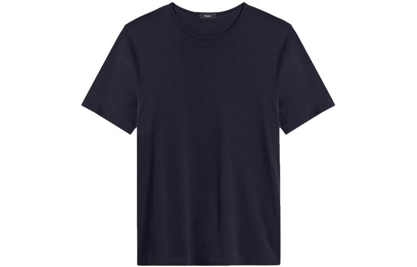 THEORY  Solid Navy Crewneck Short Sleeve T-Shirt J0194523-B7H