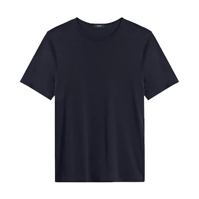 THEORY Solid Navy Crewneck Short Sleeve T-Shirt J0194523-B7H