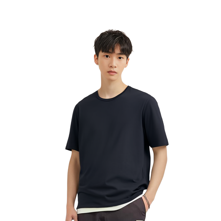 Sizing THEORY 海军蓝色圆领短袖T恤 J0194523-B7H