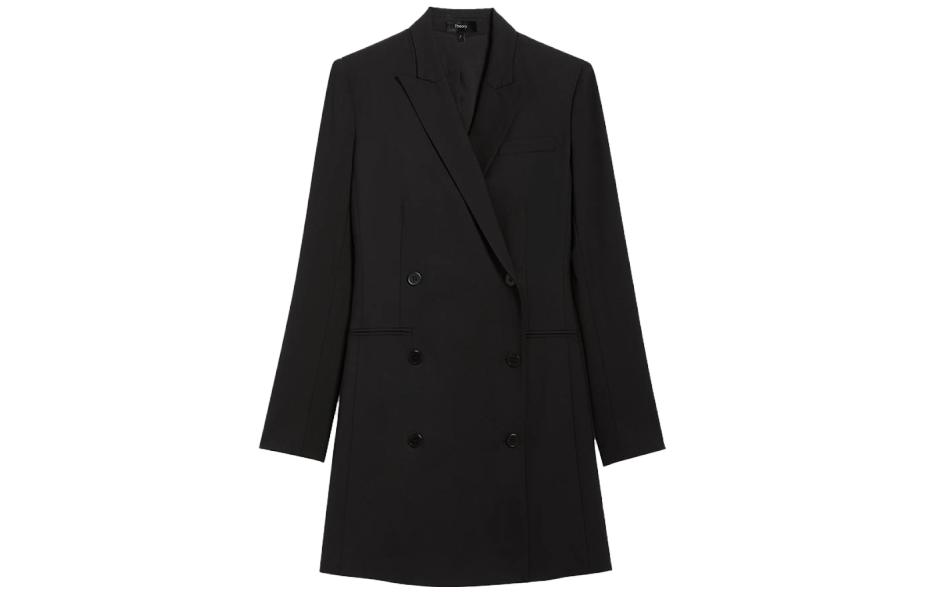 Buy THEORY 黑色修身雙排扣西裝外套長袖迷你連衣裙 H0701614-001