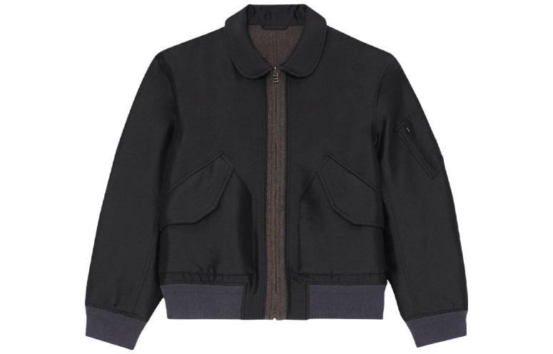 Theory Black Panel Collared Drop Shoulder Jacket N095403O-001