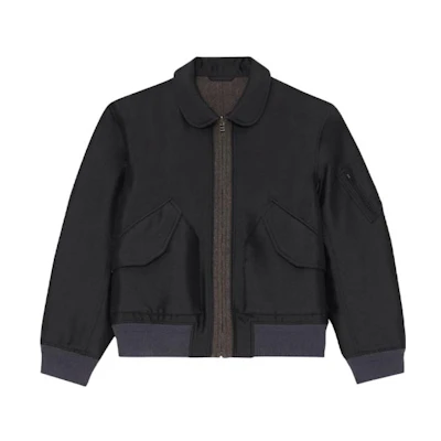 Theory Black Panel Collared Drop Shoulder Jacket N095403O-001