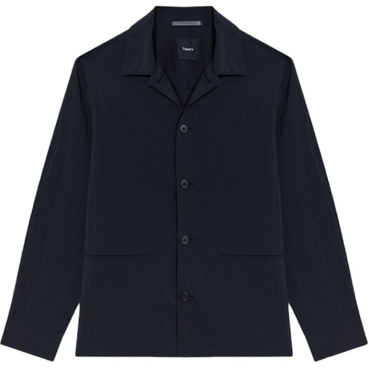 Theory Black Solid Color Single-Breasted Long-Sleeve Jacket M0477403-001