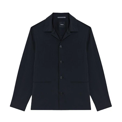 Theory Black Solid Color Single-Breasted Long-Sleeve Jacket M0477403-001