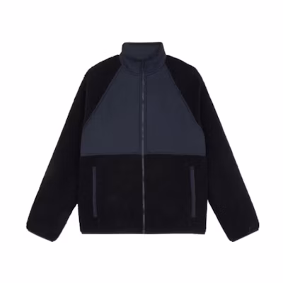 Theory Color-Block Thick Stand Collar Jacket - Black L089406R-001