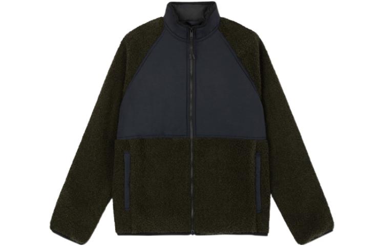 Theory Colorblock Stand Collar Sweatshirt Jacket Dark Green Mix L089406R-FKN