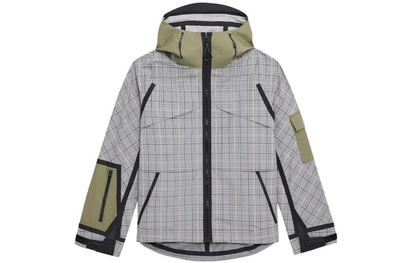 Theory Designer Collaboration Gray Purple Plaid Hooded Jacket N034402O