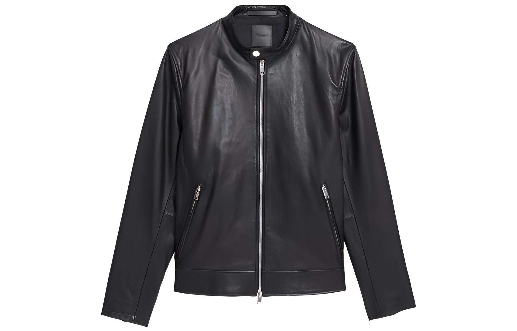 Theory FW21 Black Solid Logo Stand-Collar Zip Jacket L0770404-001