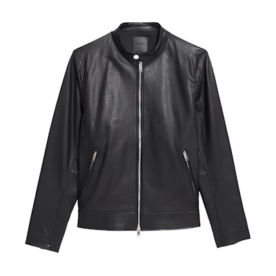 Theory FW21 Black Solid Logo Stand-Collar Zip Jacket L0770404-001