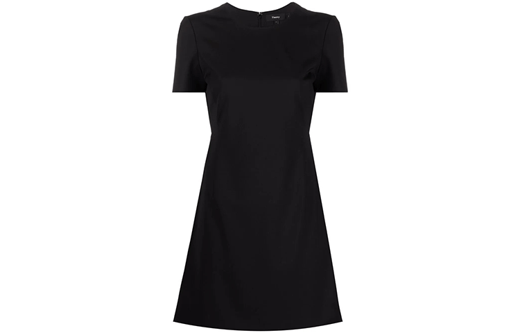 Order THEORY FW21 黑色短袖T恤式A字連衣裙 H0101632-001