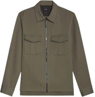 Theory FW22 Army Green Solid Twill Shirt Jacket M074502O0L0-SFT-SAGE Theory FW22 Army Green Solid Twill Shirt Jacket M074502O0L0-SFT-SAGE
