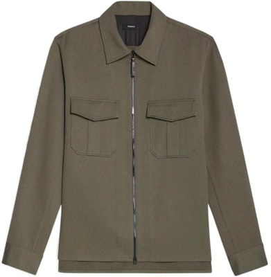 Theory FW22 Army Green Solid Twill Shirt Jacket M074502O0L0-SFT-SAGE Buy Theory FW22 Army Green Solid Twill Shirt Jacket M074502O0L0-SFT-SAGE