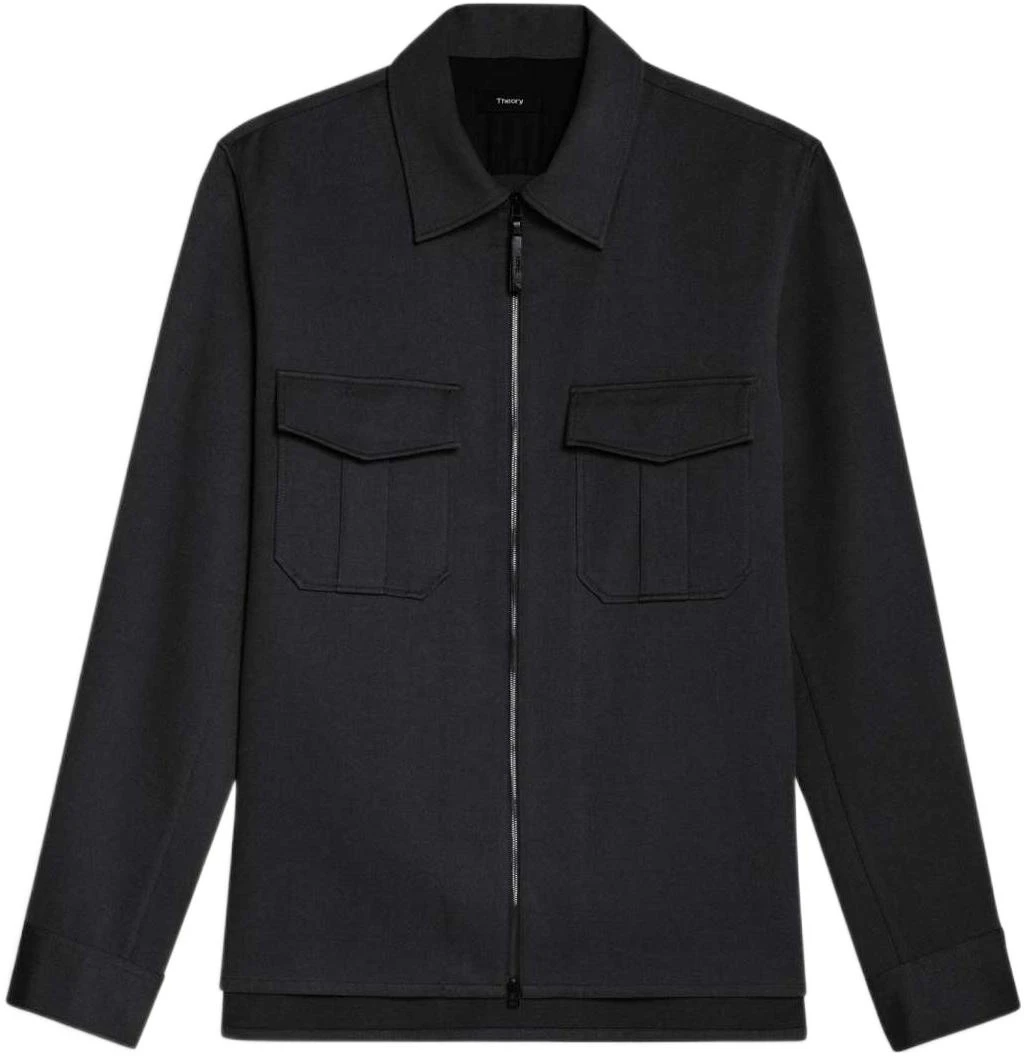 theory-fw-22-black-solid-color-zip-up-twill-jacket-m074502-o001-blk