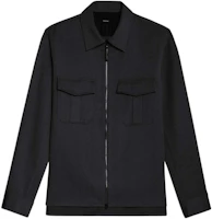 Theory FW22 Black Solid Color Zip-Up Twill Jacket M074502O001-BLK Theory FW22 Black Solid Color Zip-Up Twill Jacket M074502O001-BLK