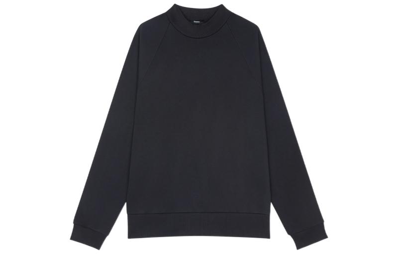 Theory FW22 Black Solid Half-Turtleneck Pullover Sweatshirt Casual L1194507-001