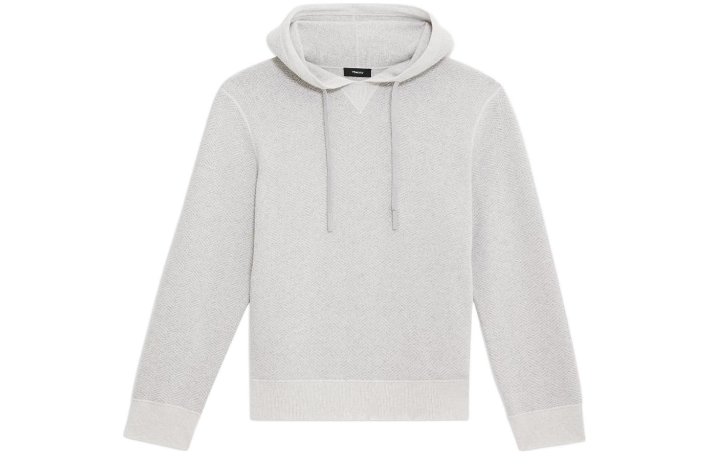 Theory FW22 Colorblock Pullover Hoodie Gray/White M1081708-18M