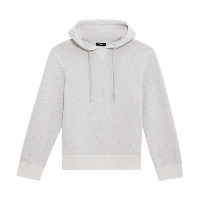 Theory FW22 Colorblock Pullover Hoodie Gray/White M1081708-18M