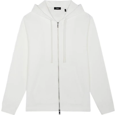 Theory FW22 Ivory Cotton Zip-Up Hoodie Sweatshirt M0594504-C05 Buy Theory FW22 Ivory Cotton Zip-Up Hoodie Sweatshirt M0594504-C05