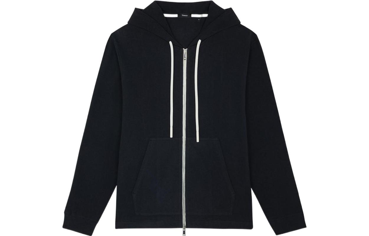 Theory FW22 Solid Color Casual Zip-Up Sweatshirt Navy Blue M0594504-XHX