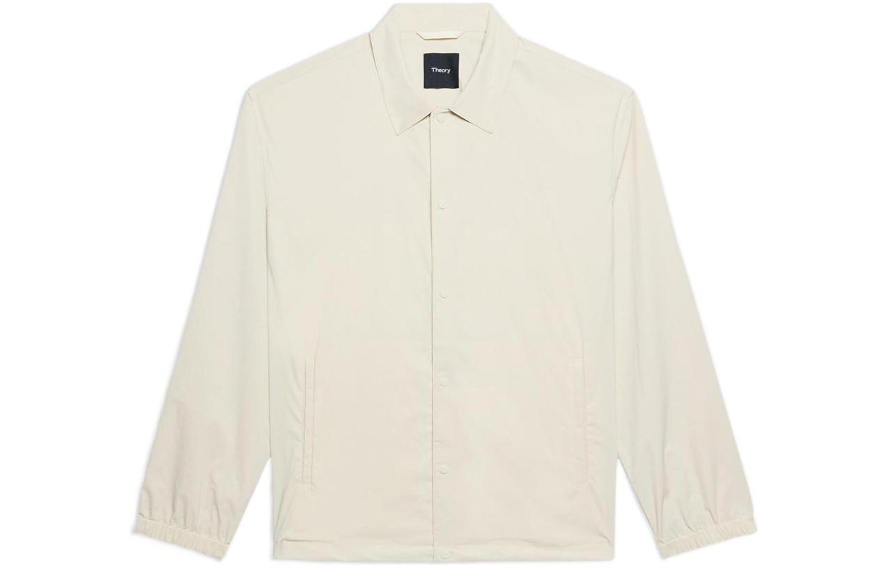 Theory FW22 Solid Color Shirt Jacket in Beige M0577403-0CO