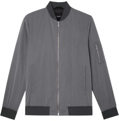 Theory FW22 Solid Color Zip-Up Jacket Gray L095416R-YNI Buy Theory FW22 Solid Color Zip-Up Jacket Gray L095416R-YNI