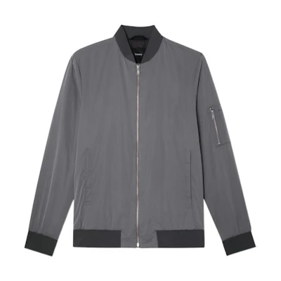 Theory FW22 Solid Color Zip-Up Jacket Gray L095416R-YNI