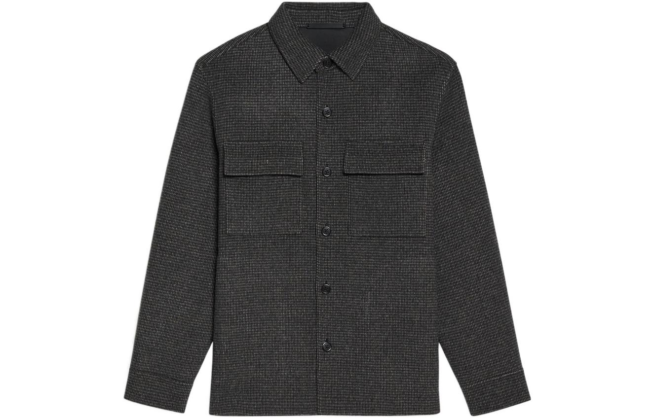 Theory FW22 Solid Wool-Cashmere Workwear Jacket in Gray M0871414-P2W