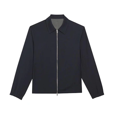 Theory FW22 Solid Wool Blend Double-Zip Navy Jacket L1075409-0GC