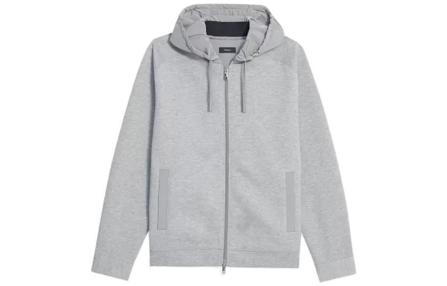 Theory Gray Colorblock Hooded Jacket M0195519-B21