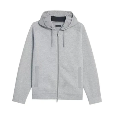 Theory Gray Colorblock Hooded Jacket M0195519-B21