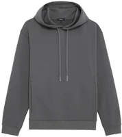Theory Gray Cotton Blend Long-Sleeve Hooded Pullover Hoodie M0994501-APW Theory Gray Cotton Blend Long-Sleeve Hooded Pullover Hoodie M0994501-APW