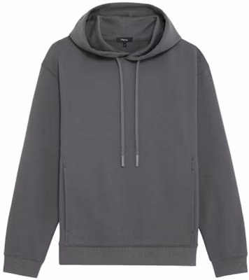Theory Gray Cotton Blend Long-Sleeve Hooded Pullover Hoodie M0994501-APW Buy Theory Gray Cotton Blend Long-Sleeve Hooded Pullover Hoodie M0994501-APW