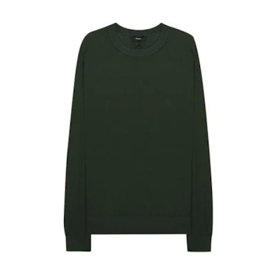 Theory Green Solid Crewneck Pullover Sweatshirt Long Sleeve N0186703-F5J