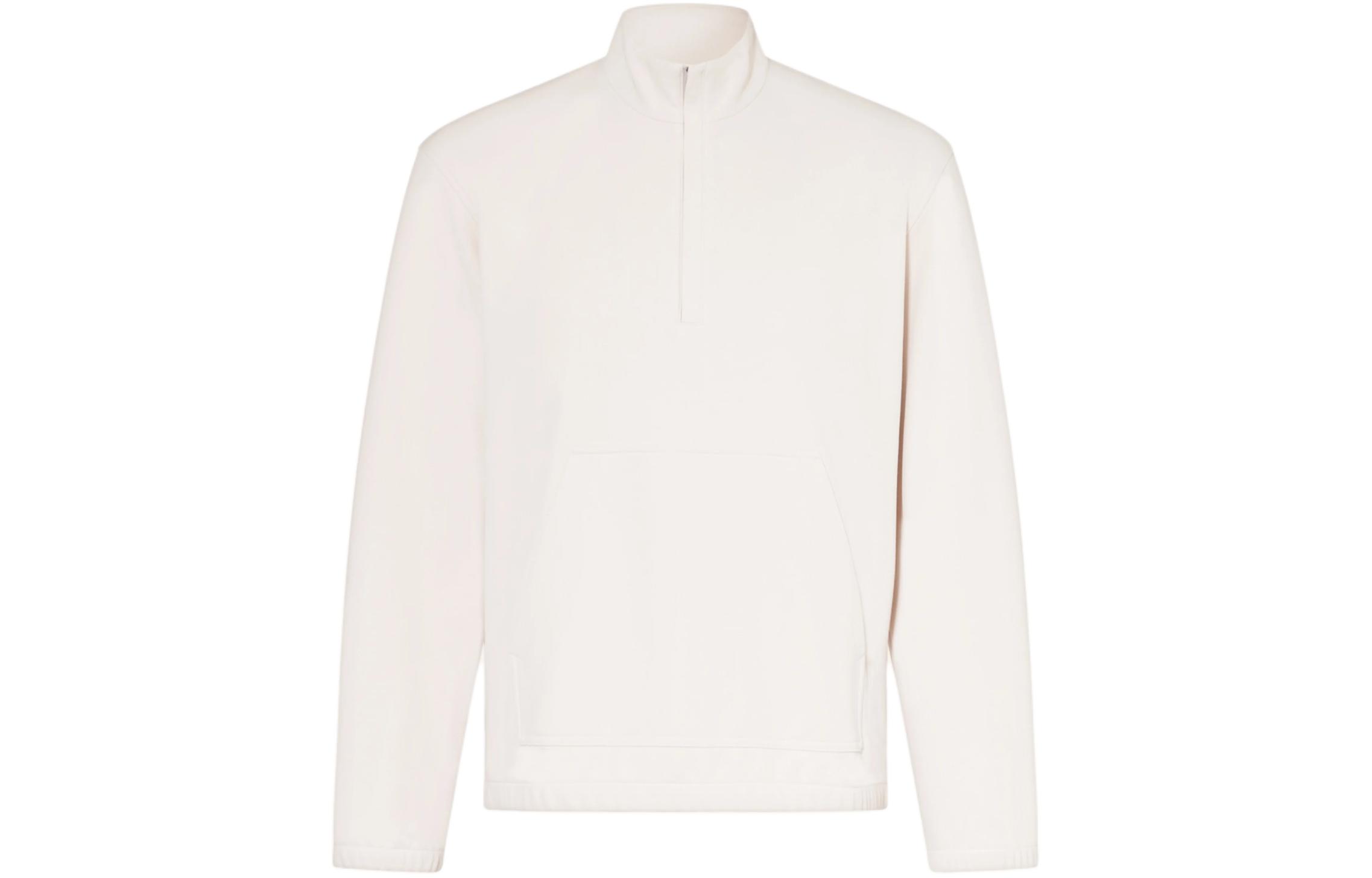 Theory Minimalist Beige Half-Zip Pullover Long-Sleeve Sweatshirt M0695401-Q82