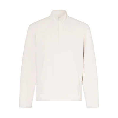 Theory Minimalist Beige Half-Zip Pullover Long-Sleeve Sweatshirt M0695401-Q82