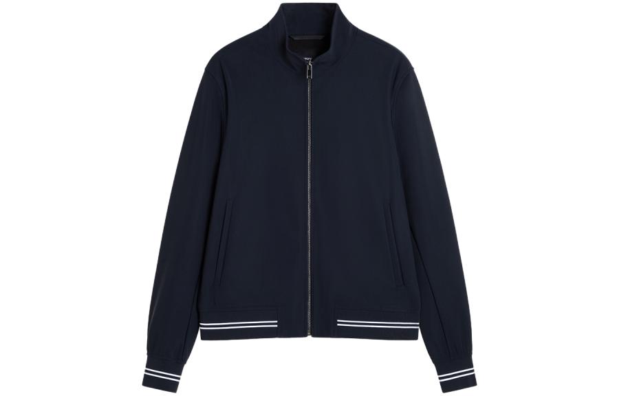 Theory Precision Ponte Striped Zip-Up Jacket Navy Blue N0797402-XHX