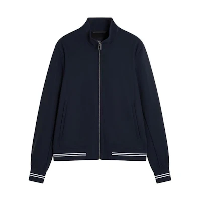 Theory Precision Ponte Striped Zip-Up Jacket Navy Blue N0797402-XHX