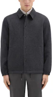 Theory Single-Breasted Dark Gray Straight Collar Jacket N0871427-P5M Theory Single-Breasted Dark Gray Straight Collar Jacket N0871427-P5M