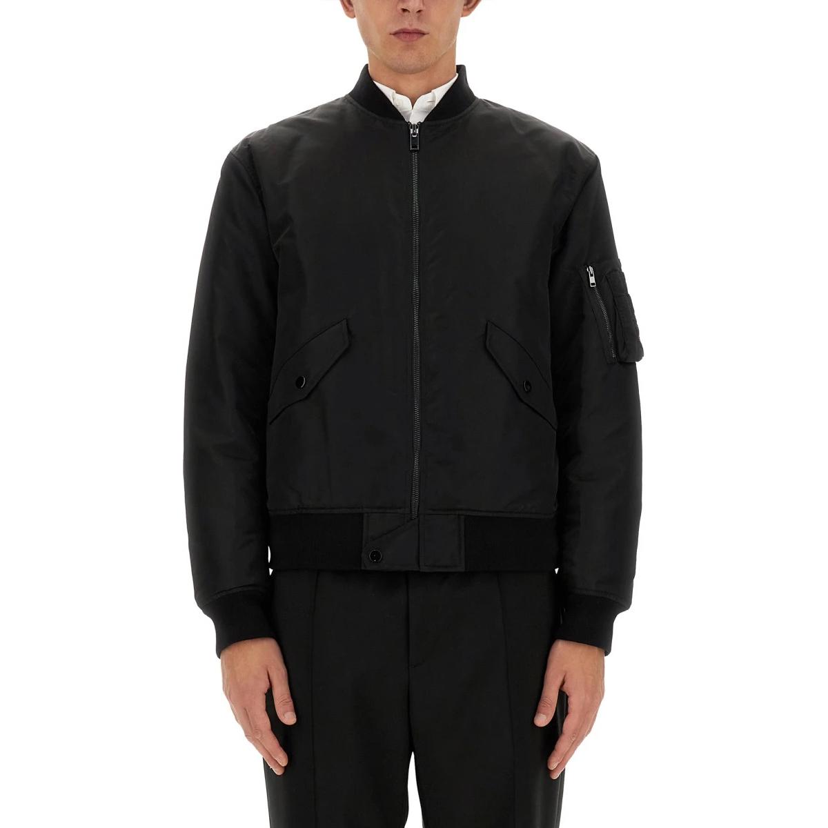 Theory Solid Black Baseball Collar Zip-Up Jacket N0877402001