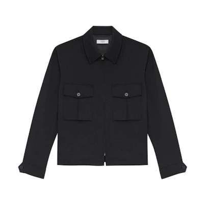 Theory Solid Color Button-Up Long-Sleeve Jacket Black N091404O-001