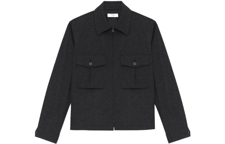 Theory Solid Color Drop Shoulder Jacket Black/Grey N091405O-A0S