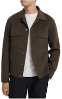 Theory Solid Color Green Button-Up Collared Jacket M0871420 Theory Solid Color Green Button-Up Collared Jacket M0871420